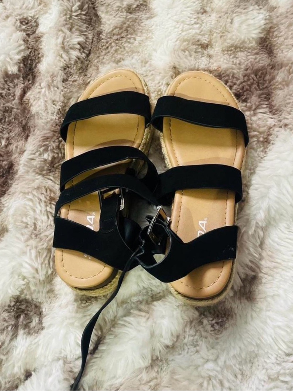SODA Black Strappy Women's Sandals - Casual Comfort